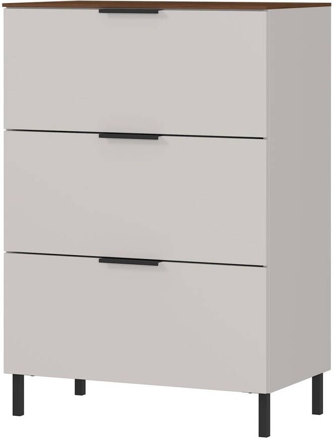 Germania Ladekast California 98 cm hoog in cashmere met walnoot