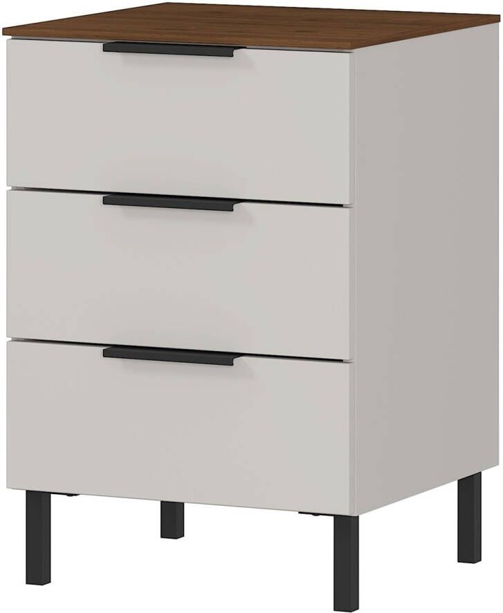 Germania Nachtkastje California 60 cm hoog in cashmere met walnoot