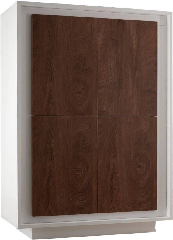 Pesaro Mobilia Buffetkast SKY 146 cm hoog in wit met cognac bruin