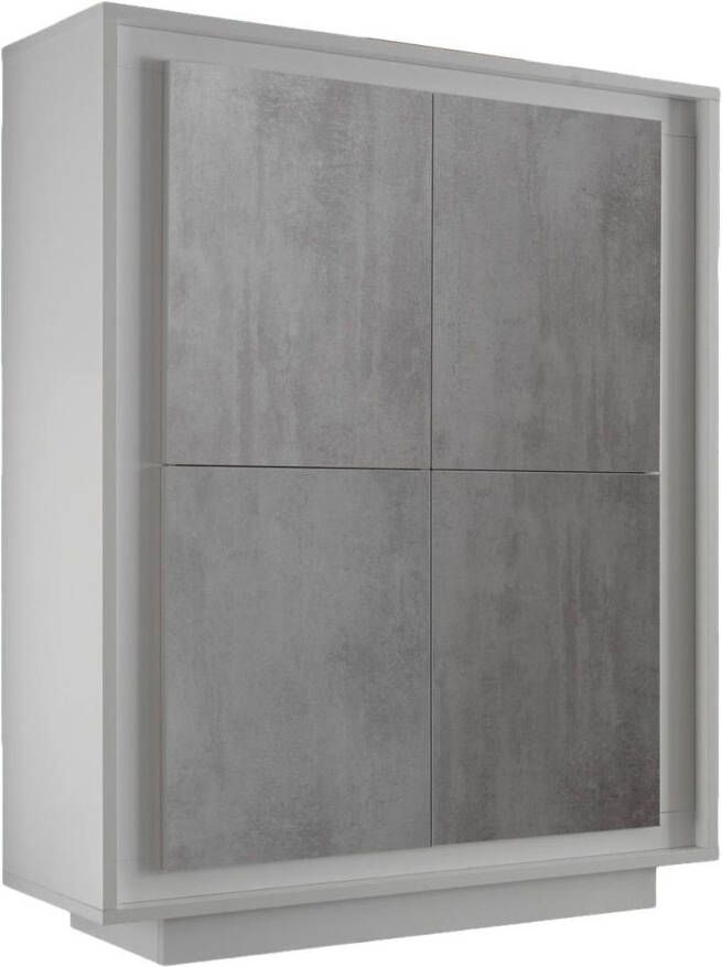 Pesaro Mobilia Buffetkast SKY 146 cm hoog in wit met grijs beton