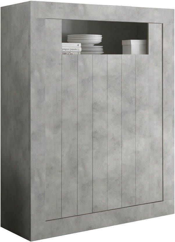 Pesaro Mobilia Buffetkast Urbino 144 cm hoog in grijs beton