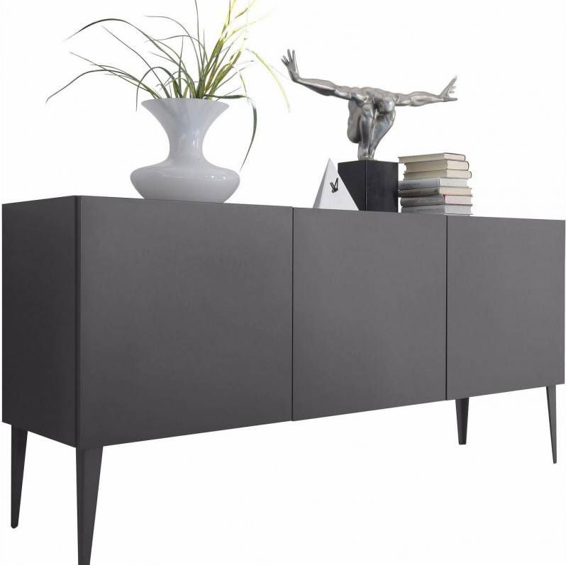 Pesaro Mobilia Dressoir Vespa 184 cm breed met poten Mat Grijs