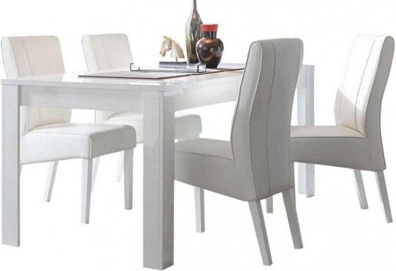 Pesaro Mobilia Eettafel Dama 140 cm breed Hoogglans wit