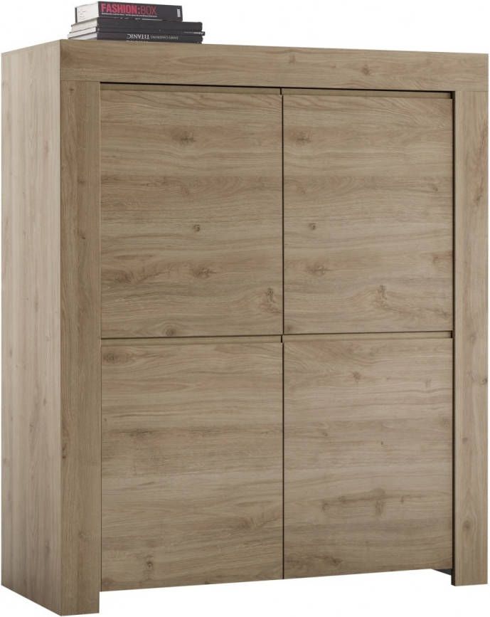 Pesaro Mobilia Opbergkast Firenze 140 cm hoog in Cadiz eiken