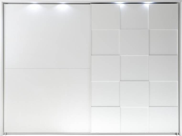 Pesaro Mobilia Schuifdeurkast Ottica 275 cm breed in mat wit