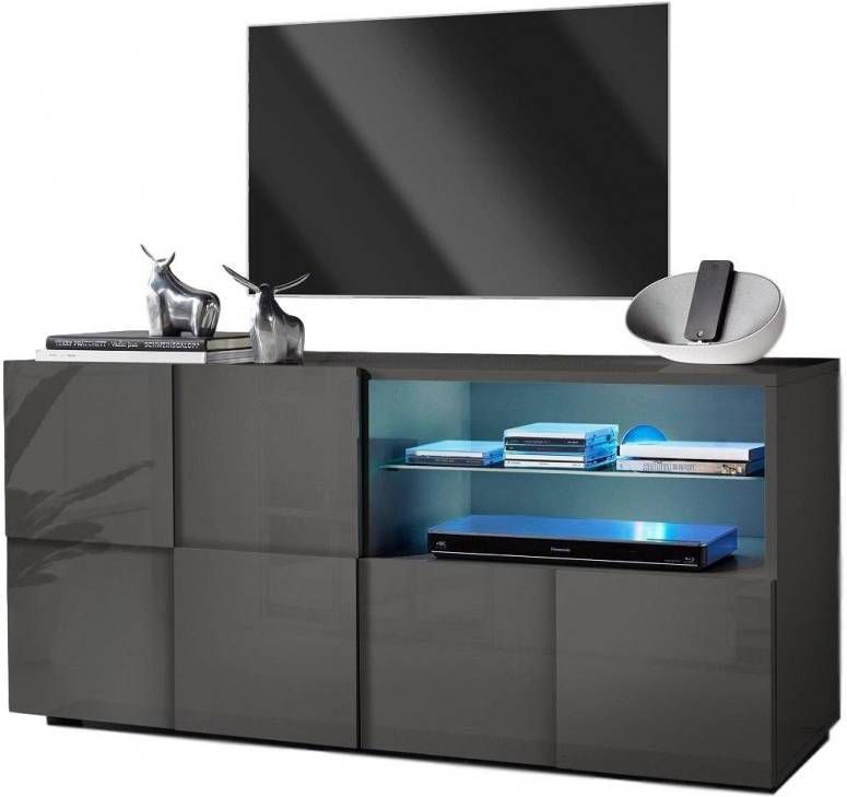 Pesaro Mobilia Tv meubel Dama 121 cm breed Hoogglans grijs