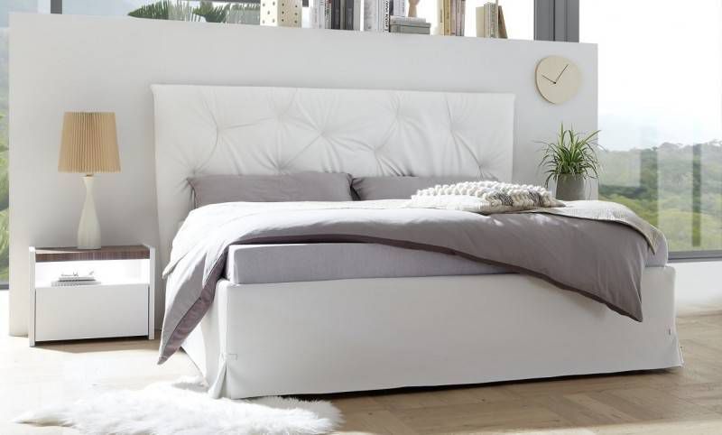 Pesaro Mobilia Tweepersoonsbed Amalti alpaca 160x200cm in wit