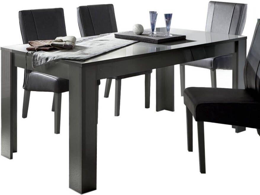 Pesaro Mobilia Uitschuifbare Eettafel Dama 137 cm breed Hoogglans grijs