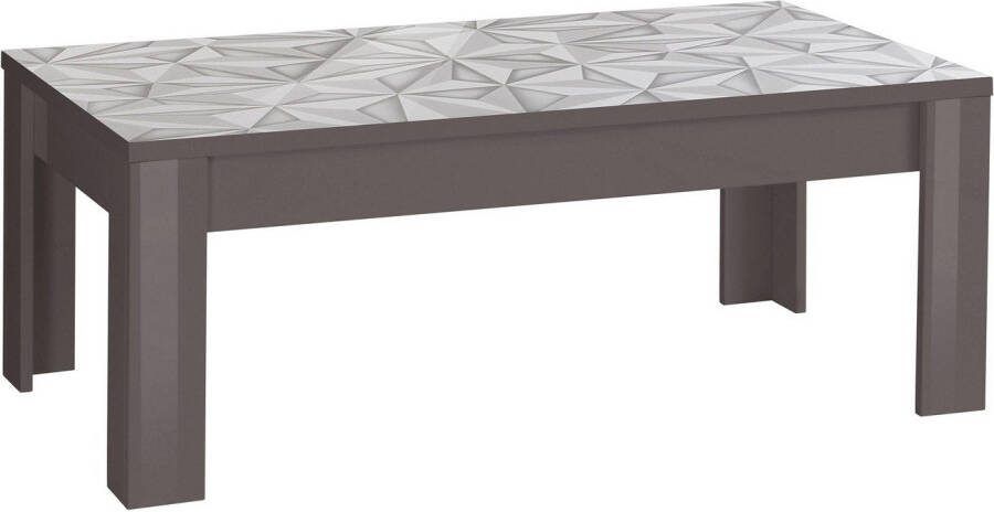 Pesaro Mobilia Salontafel Kristal 122 cm breed in hoogglans antraciet