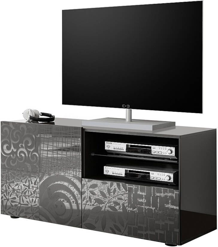 Pesaro Mobilia Tv meubel Miro 121 cm breed in hoogglans antraciet