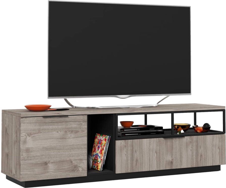 Ameubelment Tv Meubel snapp 180 cm breed grijs eiken met antraciet