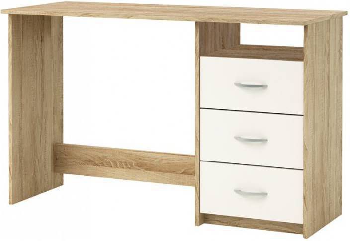Young Furniture Bureau Aristote 123 cm breed in geborsteld eiken met wit