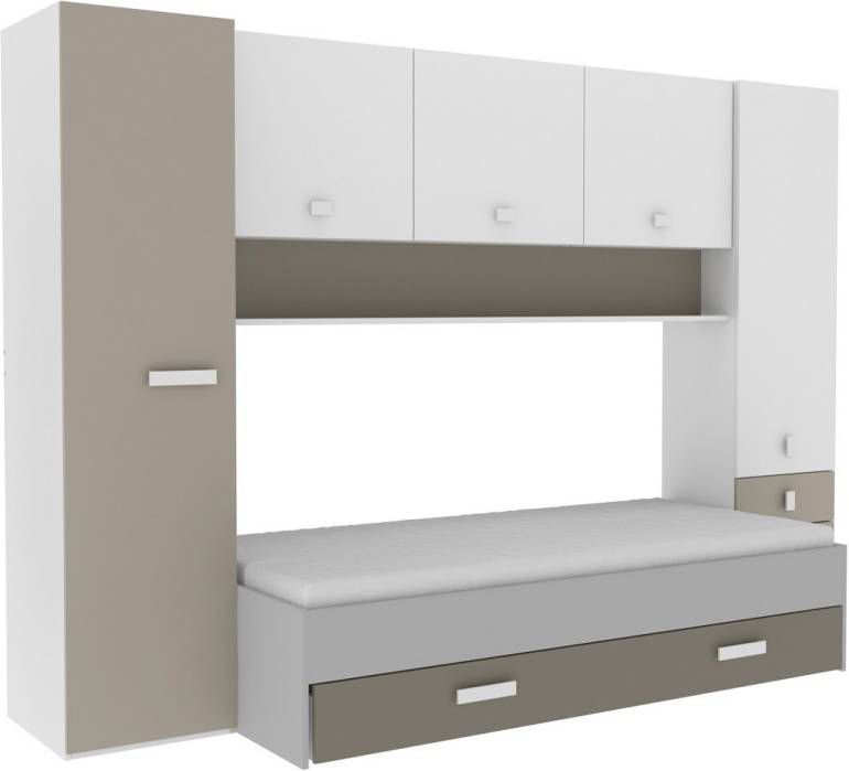 Young Furniture Eenpersoonsbed Tidy 90x200cm in wit met klei ALL INN