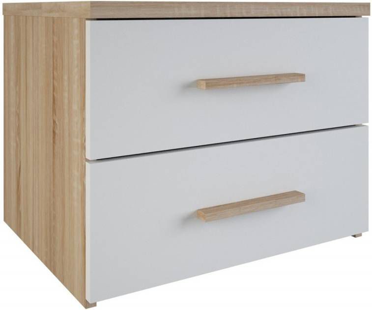 Young Furniture Nachtkastje Selena 40 cm hoog eiken met wit