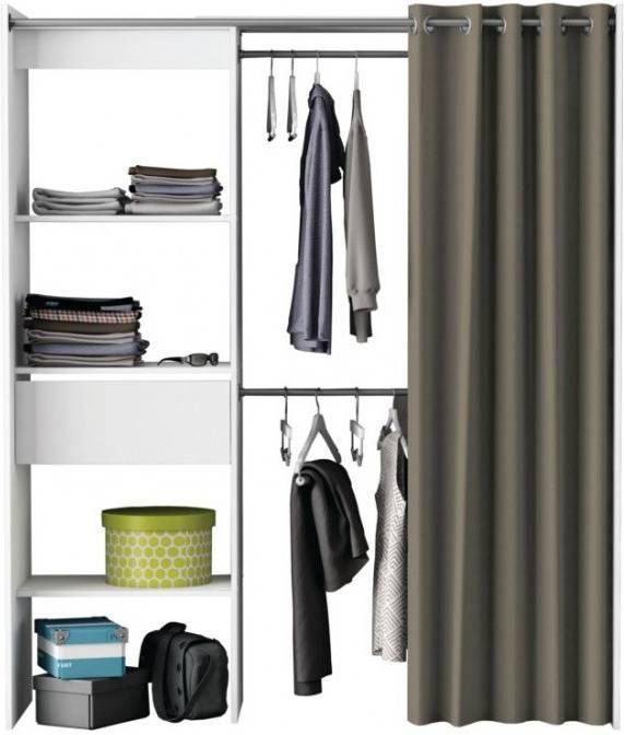 Young Furniture Open kledingkast Chicago 187 cm hoog Wit