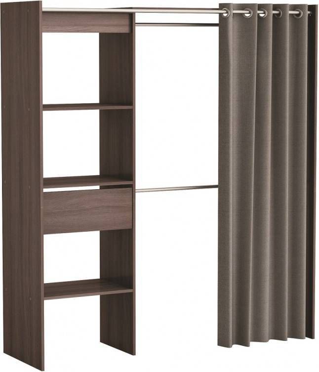 Young Furniture Open kledingkast Chicago 187 cm hoog Vulkaan eiken