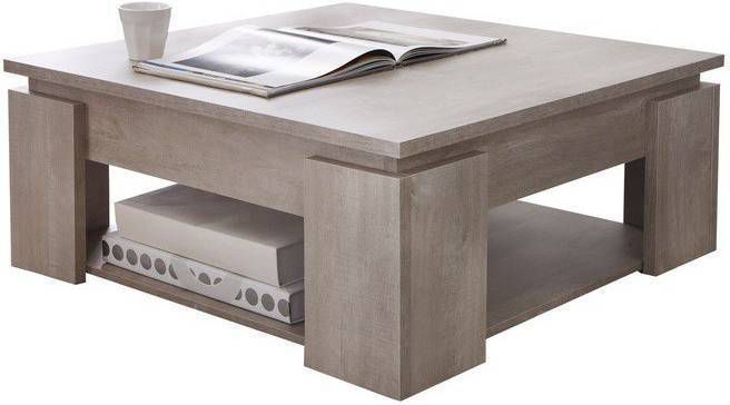 Young Furniture Vierkante salontafel Clio 80x36x80cm in champagne eiken