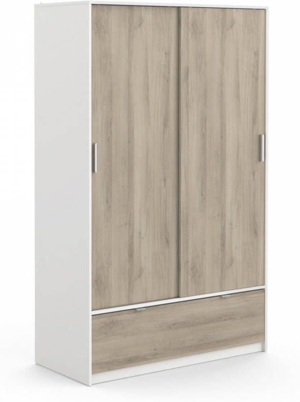 Young Furniture Schuifdeurkast Perfect 193 cm hoog eiken met wit
