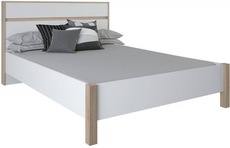 Young Furniture Tweepersoonsbed Selena 140x190cm eiken met wit