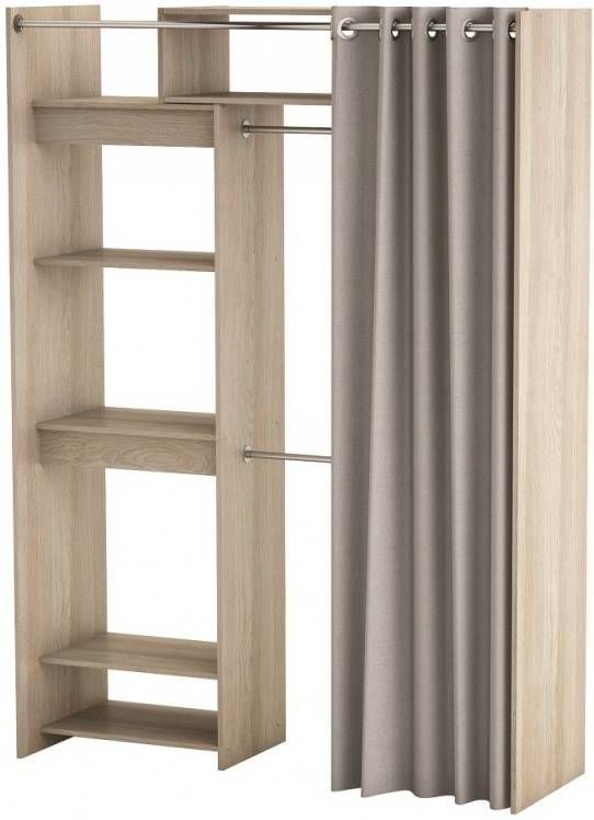 Young Furniture Uitschuifbare Open kledingkast Odeon 112 tot 168 cm breed Shannon eiken