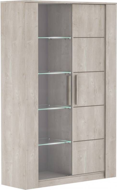 Young Furniture Vitrinekast antibes 176 cm hoog Champagne eiken