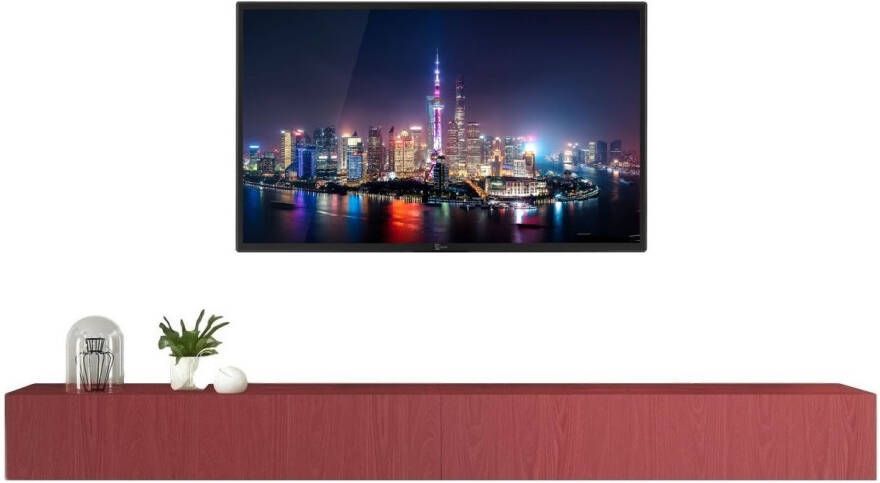 Pesaro Mobilia Zwevend Tv meubel Tesla 276 cm breed in rood