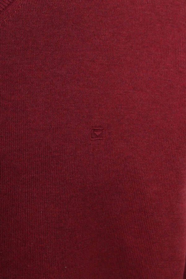 Casa Moda trui bordeaux effen katoen v hals