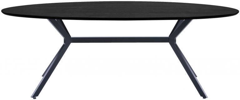 WOOOD Exclusive WOOOD Ovale Eettafel 'Bruno' 220 x 100cm, kleur zwart