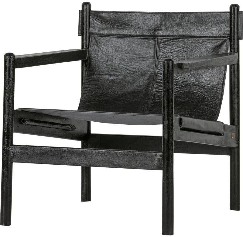 Be Pure Home Fauteuil Chill echt leer zwart BePureHome