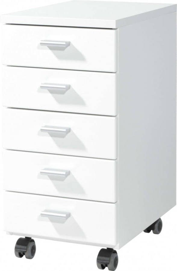 Germania Archiefkast met wieltjes wit 4099 84