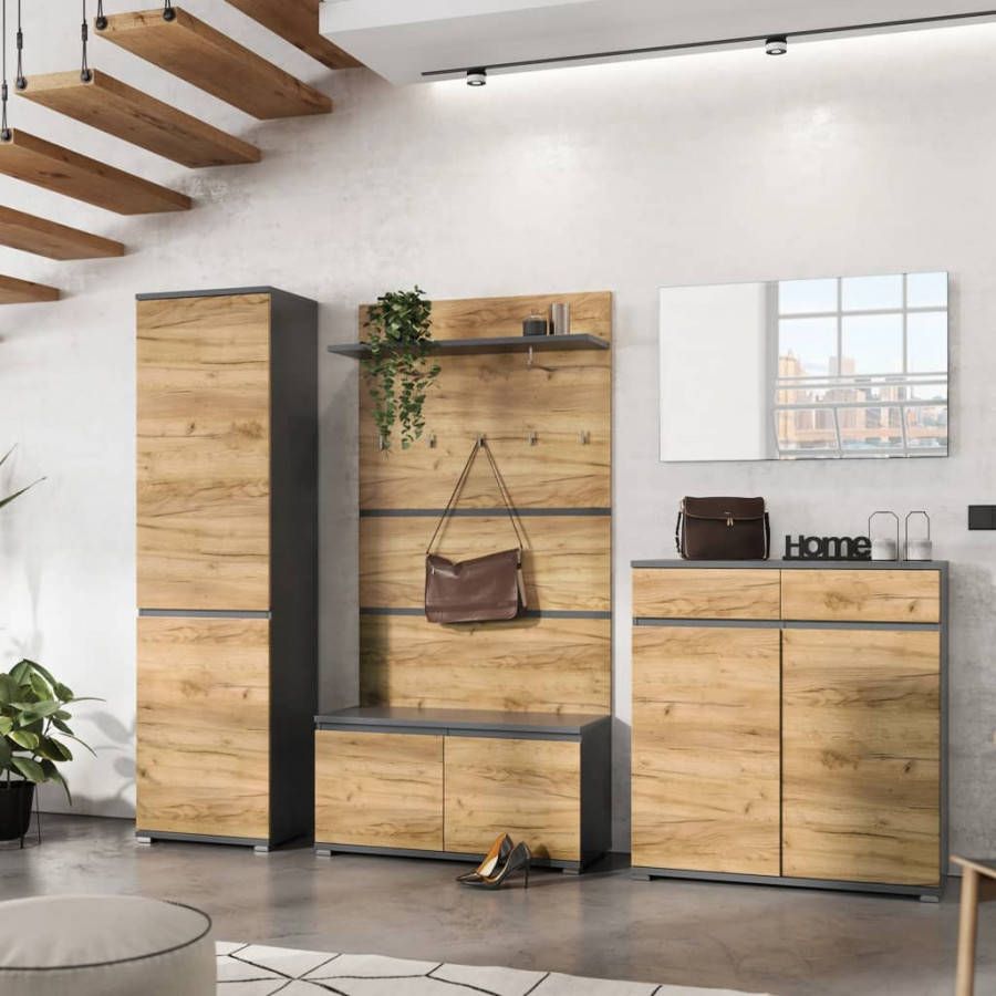 Germania Schoenenbank GW Lissabon multiplex Navarra antracietkleurig