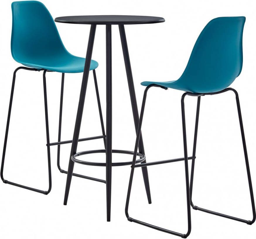 vidaXL 3 delige Barset kunststof turquoise