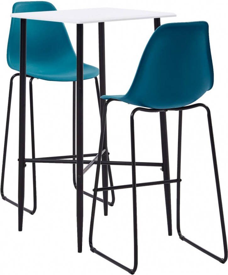 vidaXL 3 delige Barset kunststof turquoise