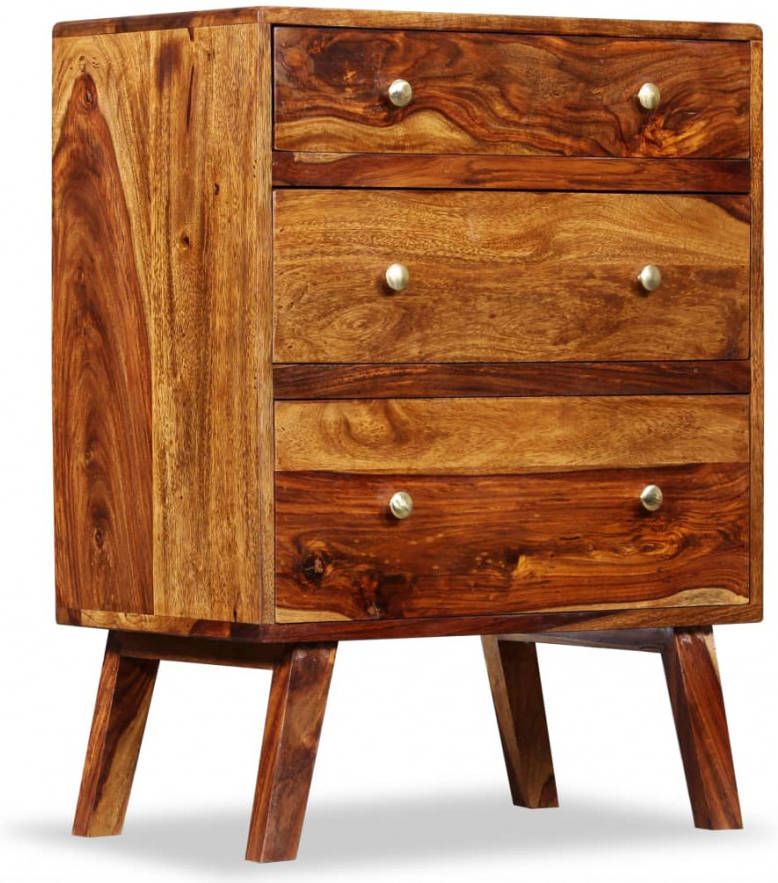 vidaXL Bijzetkast 60x35x76 cm massief sheesham hout
