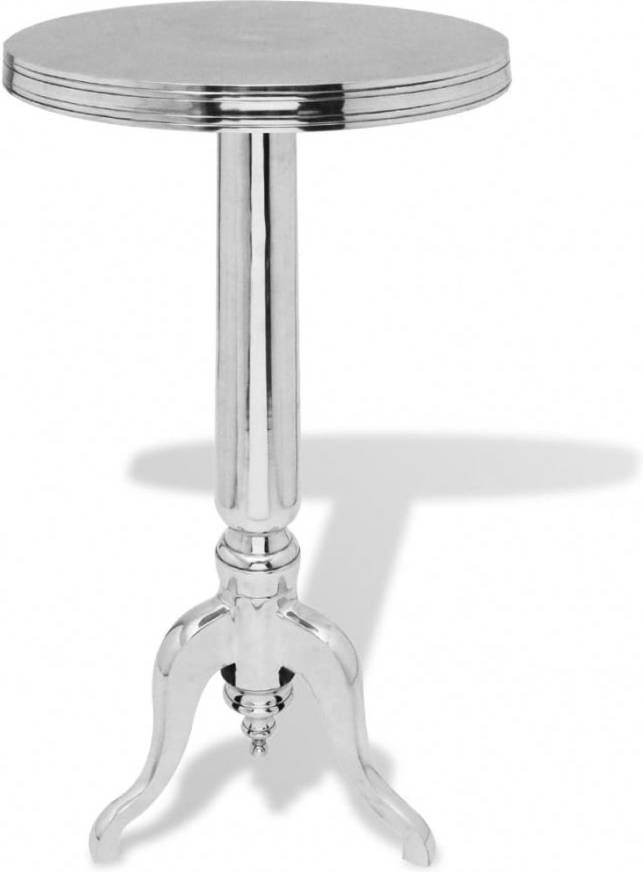 vidaXL Bijzettafel rond aluminium zilverkleurig