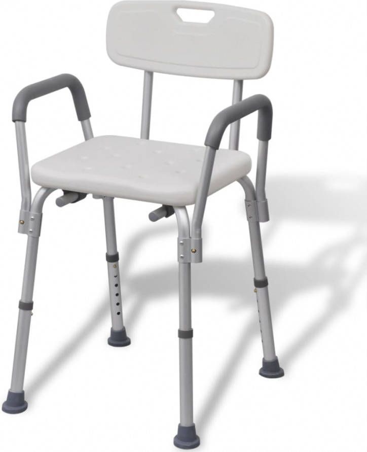 VIDAXL Douchestoel aluminium wit