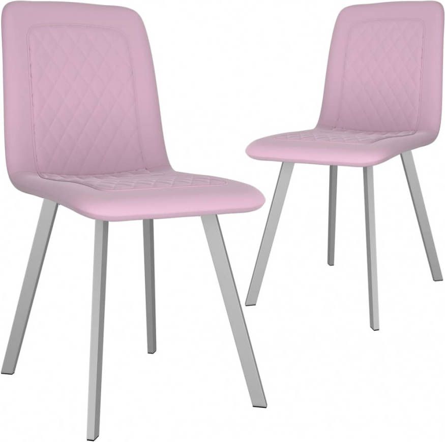 VIDAXL Eetkamerstoelen 2 st fluweel roze