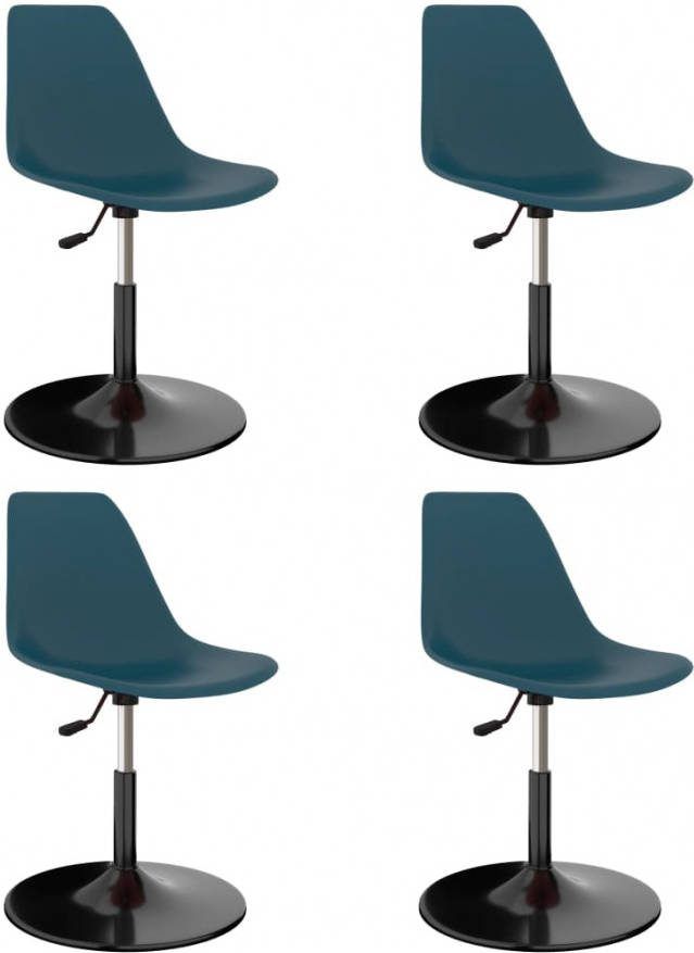VIDAXL Eetkamerstoelen draaibaar 4 st PP turquoise