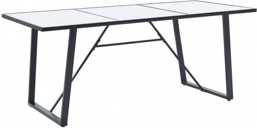 VIDAXL Eettafel 200x100x75 cm gehard glas wit