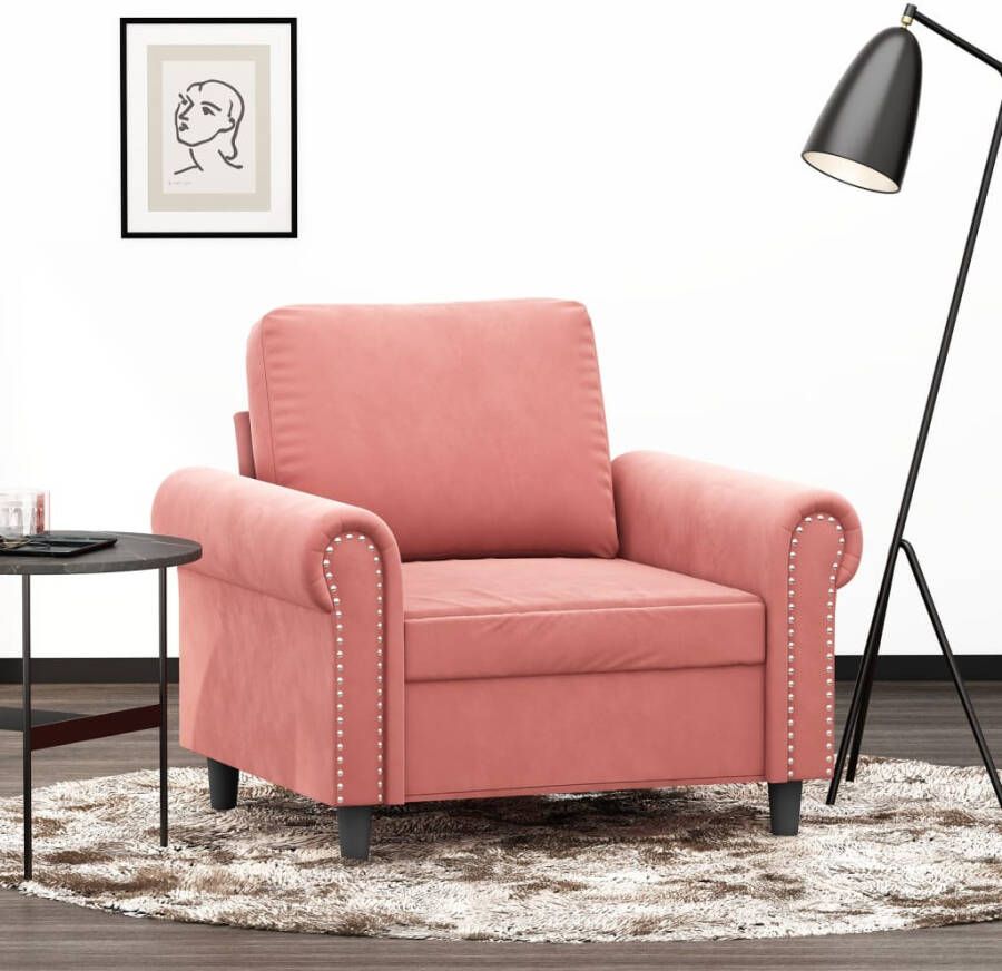 VIDAXL Fauteuil 60 cm fluweel roze