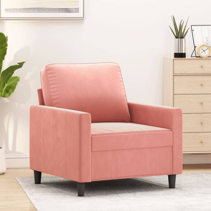 VIDAXL Fauteuil 60 cm fluweel roze