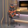 VIDAXL Gamestoel draaibaar kunstleer zwart en oranje online kopen