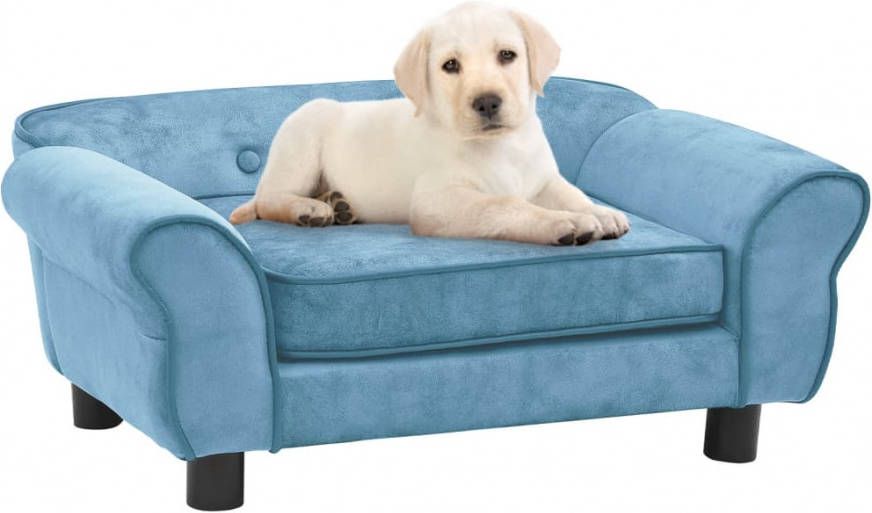 VIDAXL Hondenbank 72x45x30 cm pluche turquoise
