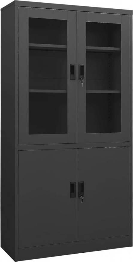 vidaXL Kantoorkast 90x40x180 cm staal antracietkleurig