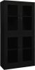 VIDAXL Kantoorkast 90x40x180 cm staal en gehard glas zwart online kopen