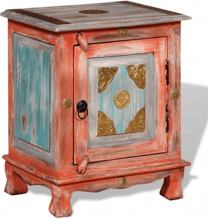 VIDAXL Nachtkastje massief mangohout oranje