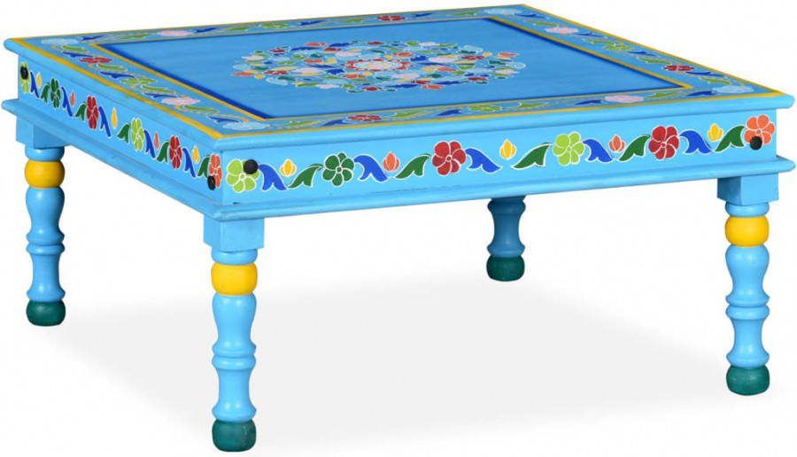 VIDAXL Salontafel handgeschilderd massief mangohout turquoise