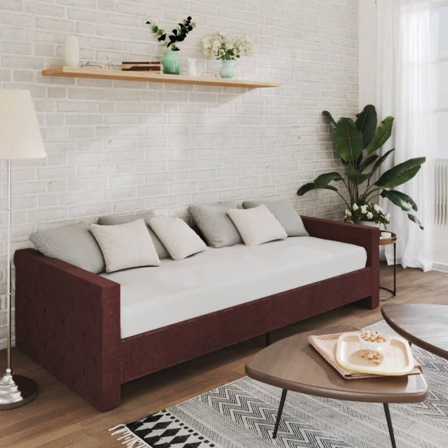 VIDAXL Slaapbank met matras en USB stof paars 90x200 cm