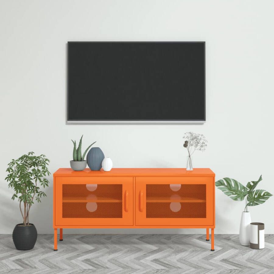 VIDAXL Tv meubel 105x35x50 cm staal oranje