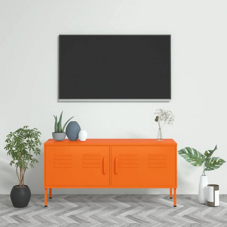 VIDAXL Tv meubel 105x35x50 cm staal oranje